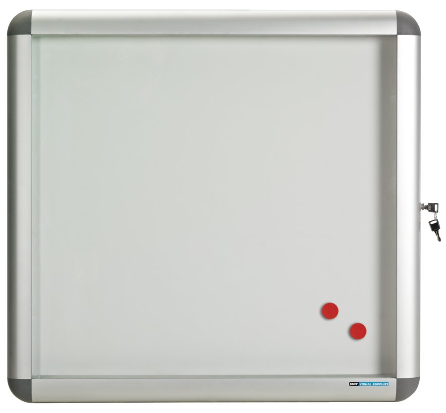 Indoor/outdoor showcase Rondo, hinged door, 15xA4, 90x108 cm