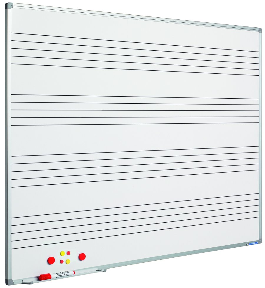 Whiteboard with 5 note sheet - 120x240