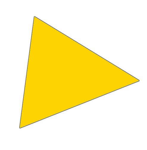 Magnet triangle 2x2 cm (49 pcs per sheet) - Yellow