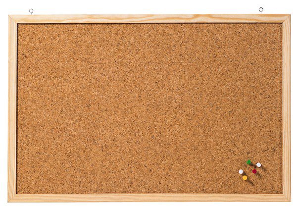 Bulletin board with cork surface and wooden frame - 120x80