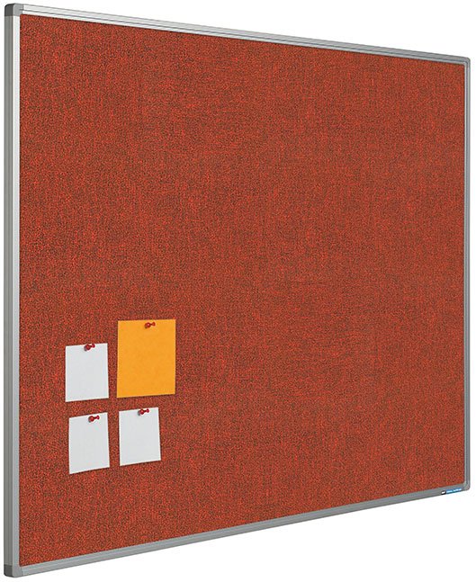 Bulletin boards with Camira fabric - 90X120cm, Orange-red