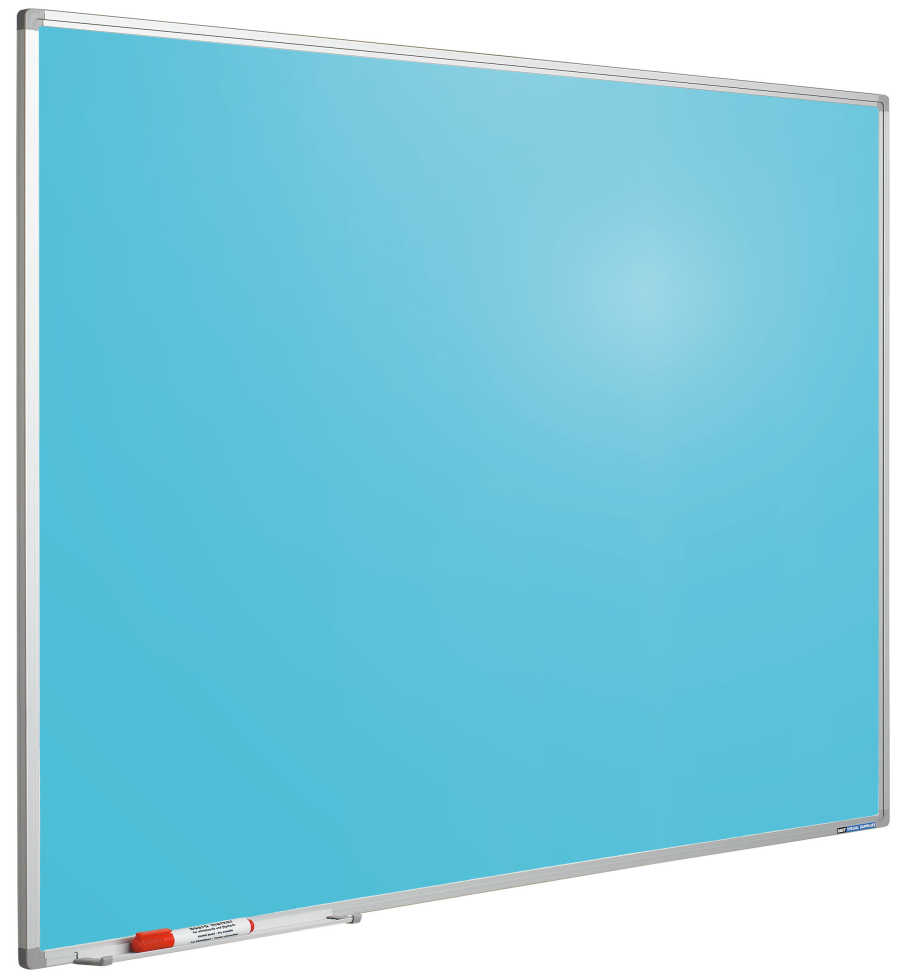 Whiteboard med farvet overflade - 100x200 cm - lysebl&aring;