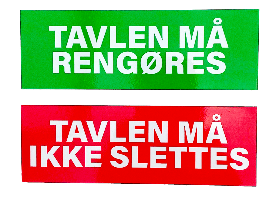 Magnetic sign with cleaning rules for whiteboard, reversible magnet tile HxWxD 50x150x1 mm including print on both sides