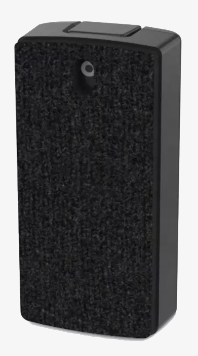 Whiteboard eraser with integrated cleaner spray