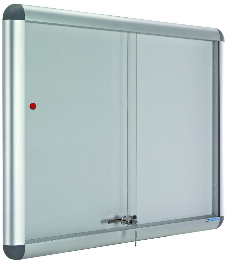 Indoor showcase Rondo, sliding doors, 6xA4, 60x66 cm