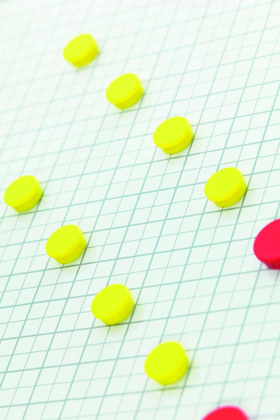 Squared writingboard Softline profile 8mm, white 2x2(1x1), 90x120 cm