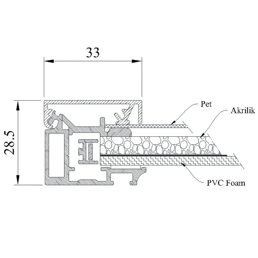CROWN  LED OUT BOX, A4 single sided - black