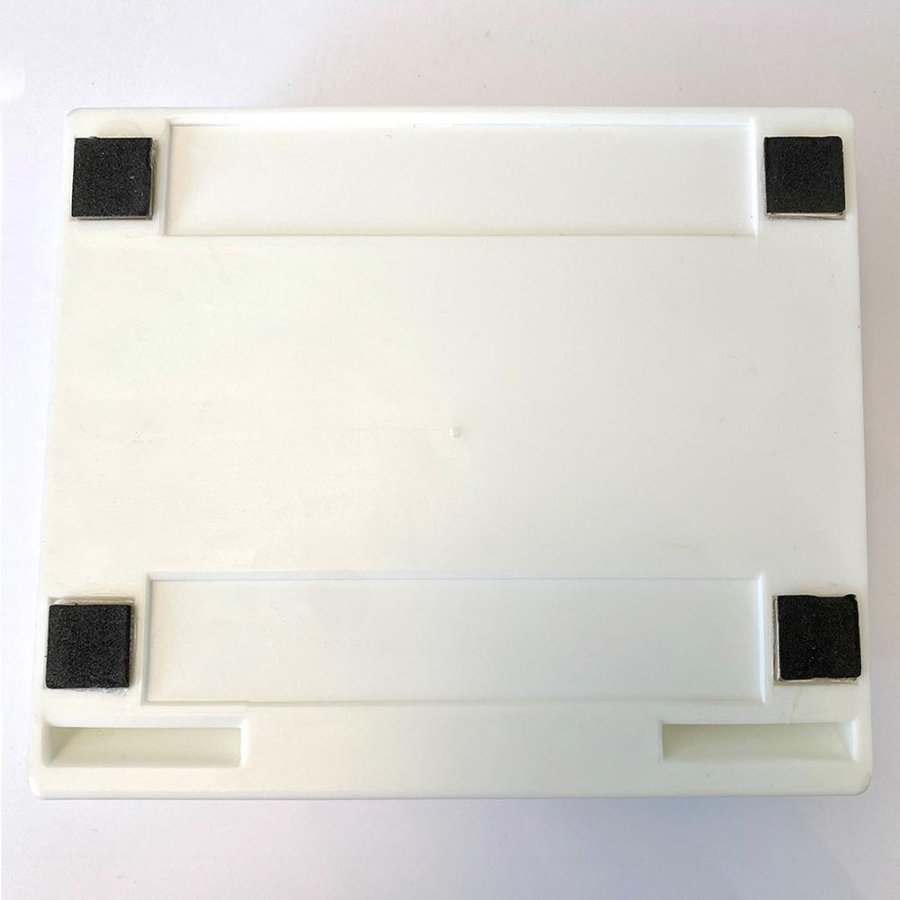 Magnetic pen holder for 4 pens, white plastic with 4 magnets on the back (also includes 4 adhesive pads)