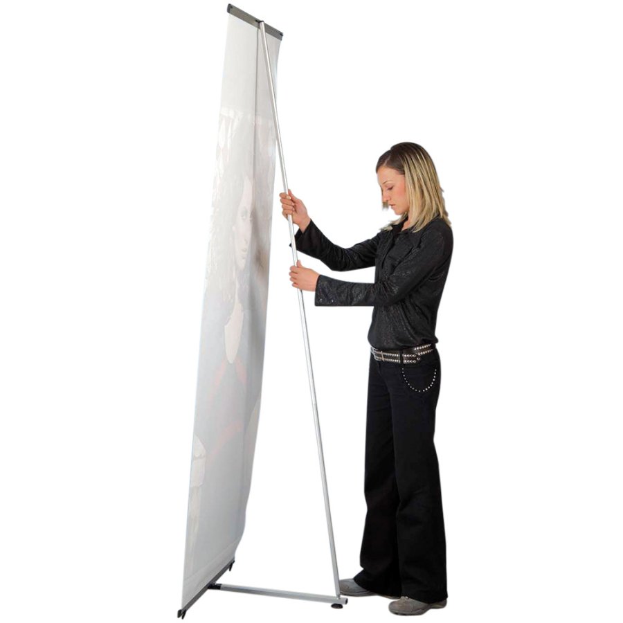 Quick L-Banner, single-sided, 100 x 200 cm, aluminum