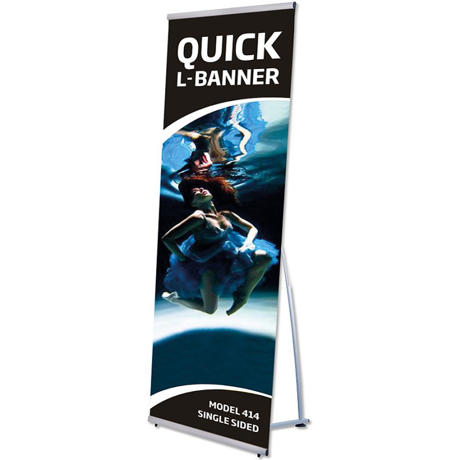 Quick L-Banner, single-sided, 100 x 200 cm, aluminum