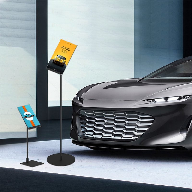 Design Stand, Clip holder inclined, Steel 15cm, black