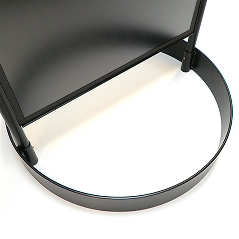 Gothic Circle Street sign with logo plate, black - A1