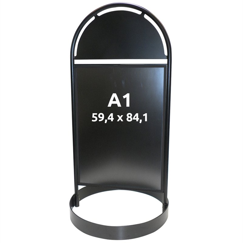 Gothic Circle Street sign with logo plate, black - A1