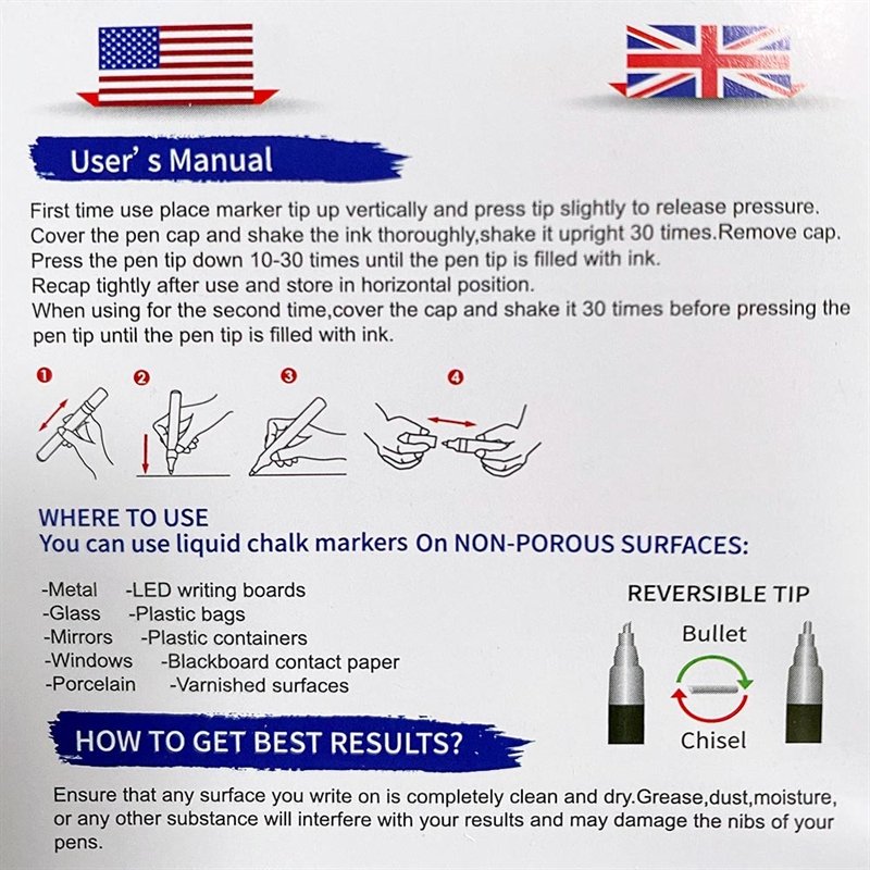 Board Marker, 6 mm, for chalkboards, set of 8 colours