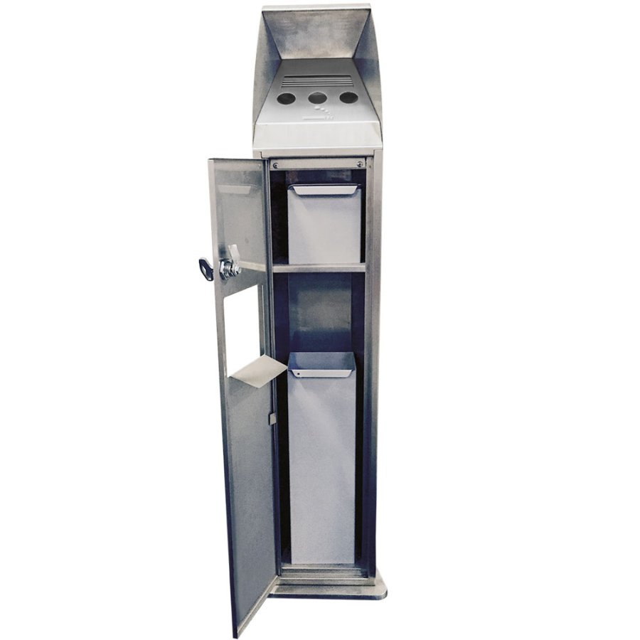 Cigarette waste tower brushed