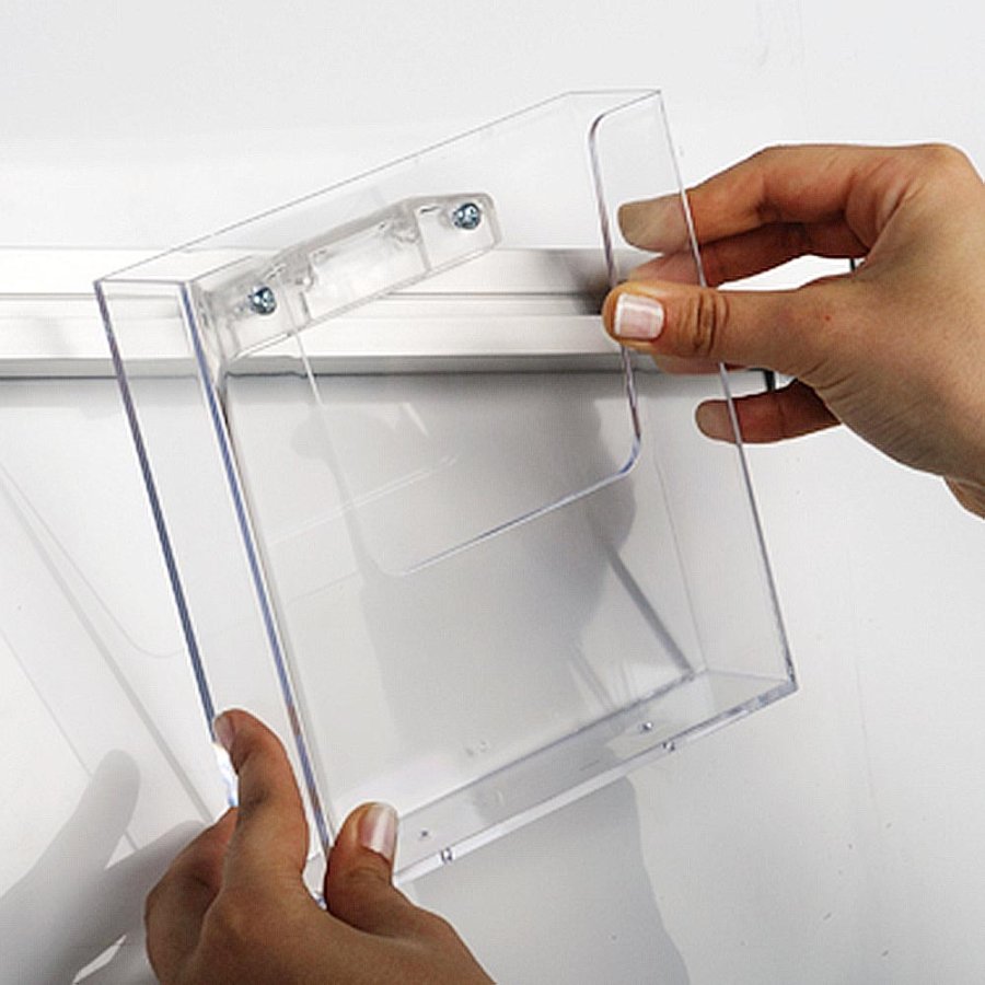 Acrylic brochure holder, 2 x M65, for Wall Dispenser List