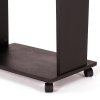 Elegant Black Wood Podium with Wheels and Silver A3 Frame - Fast Fix Design #4