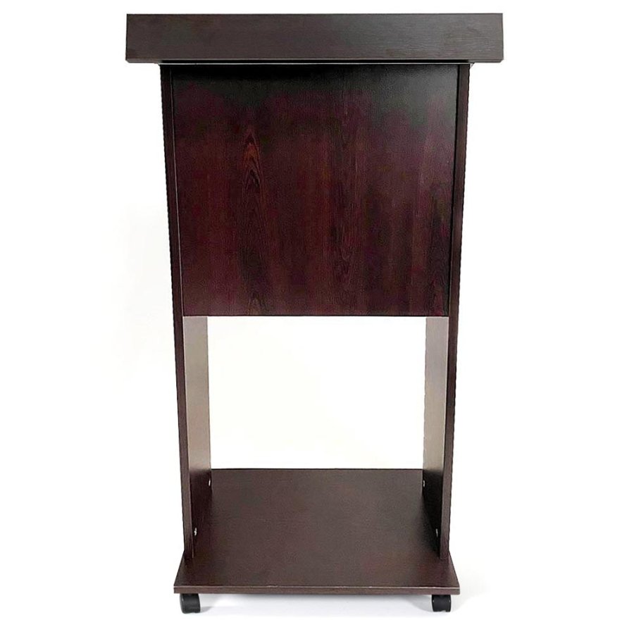 Podium in Black Wood with Wheels - Flexible and Elegant Wood Podium