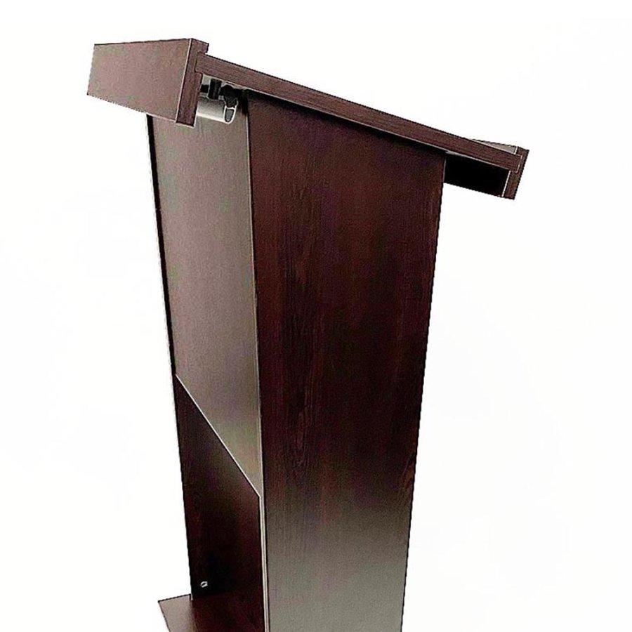 Podium in Black Wood with Wheels - Flexible and Elegant Wood Podium