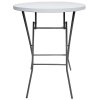 Folding table round Ø 80cm: White Tabletop & Black Steel Frame, Height 110cm #1