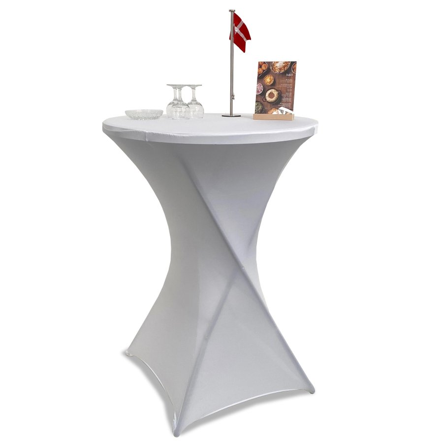 Elastic White Tablecloth for Events - Ø80cm