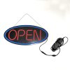 Attractive LED Open Sign - Black Design with Red Text and Blue Circle #2