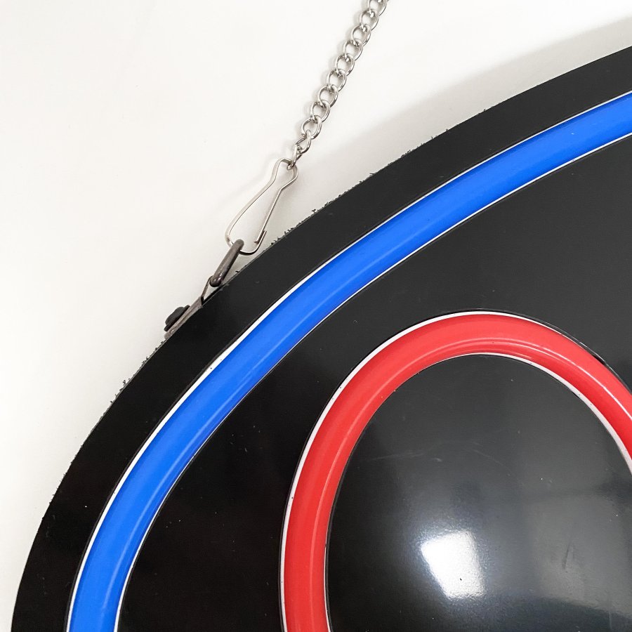 Attractive LED Open Sign - Black Design with Red Text and Blue Circle