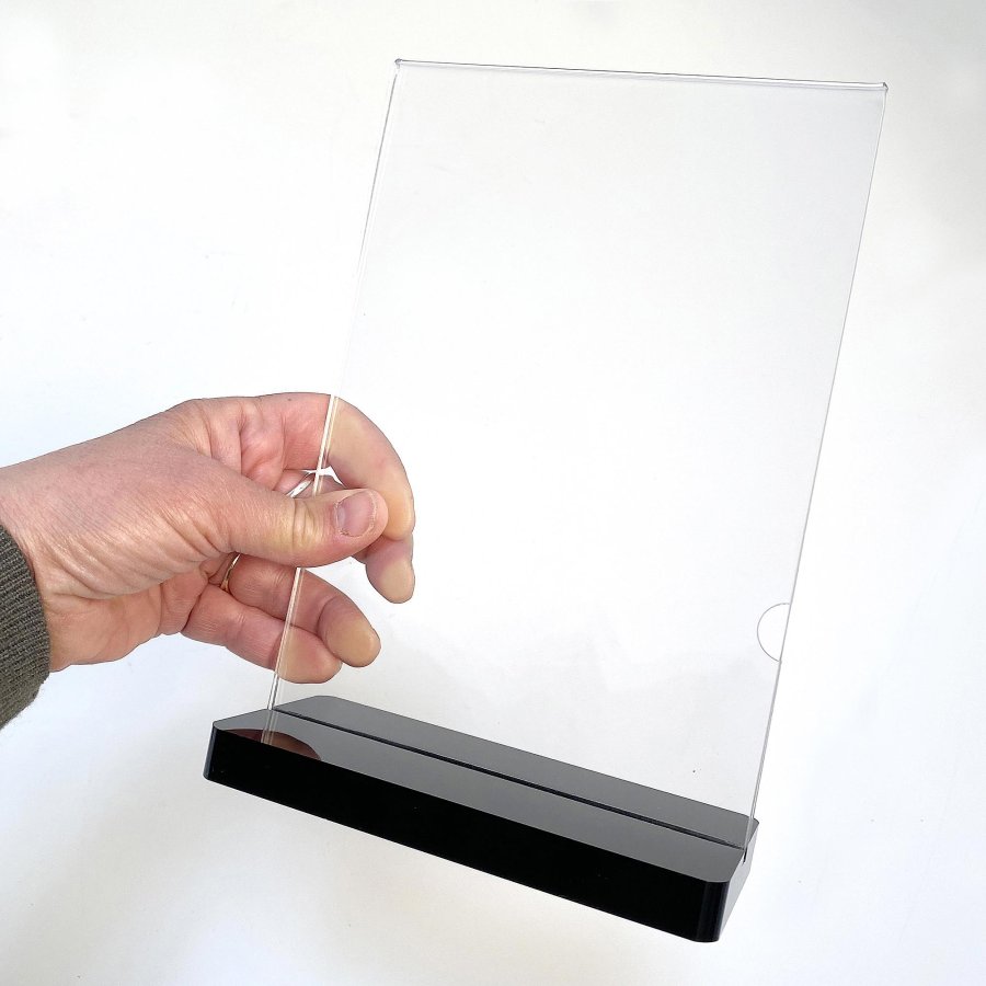 Black Bottom Menuholder, acrylic, A4