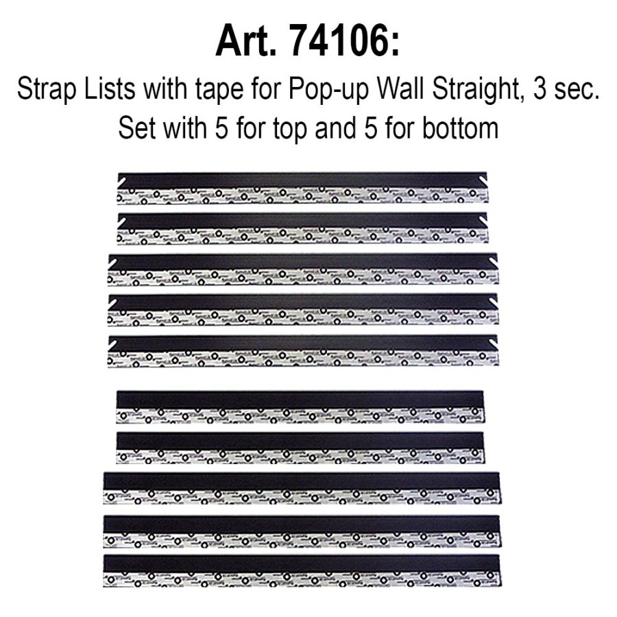 5 Top and 5 bottom Complete Strap set for POP-UP WALL Straight 3x3 with clips