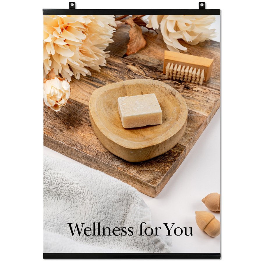 Poster hangers in black with hanging eyelets - Set of 2, A0