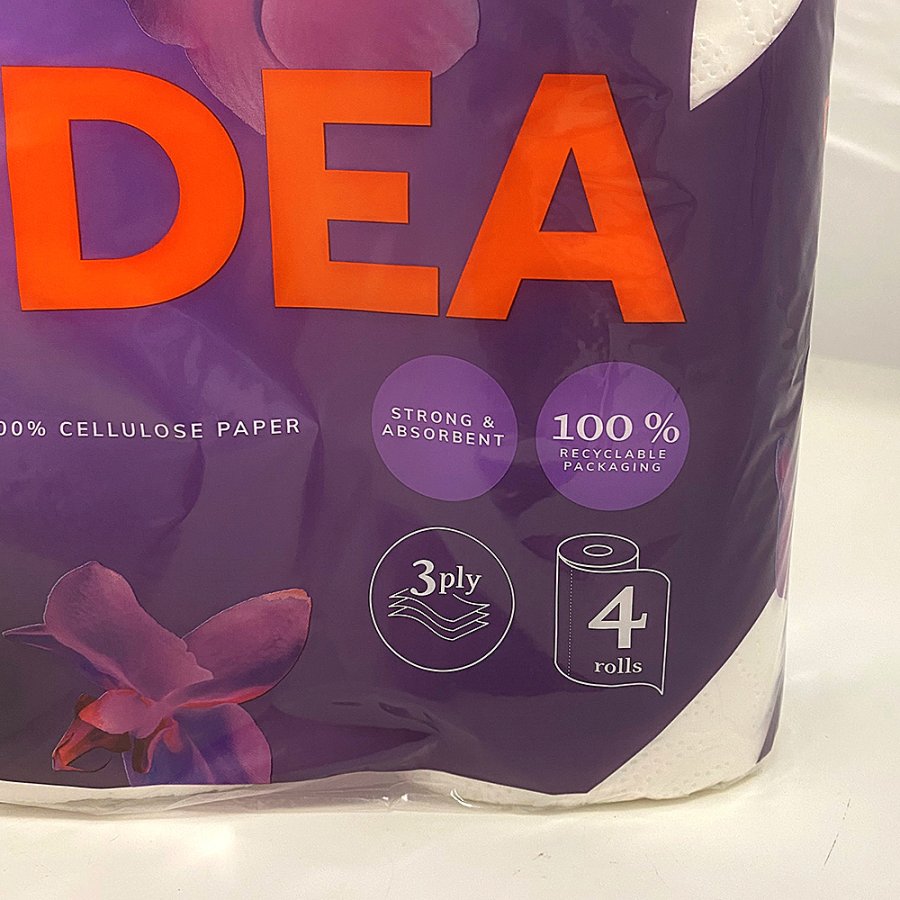 Paper towel, Grite Orchidea, 3-ply, 100% new fiber, 28 rolls