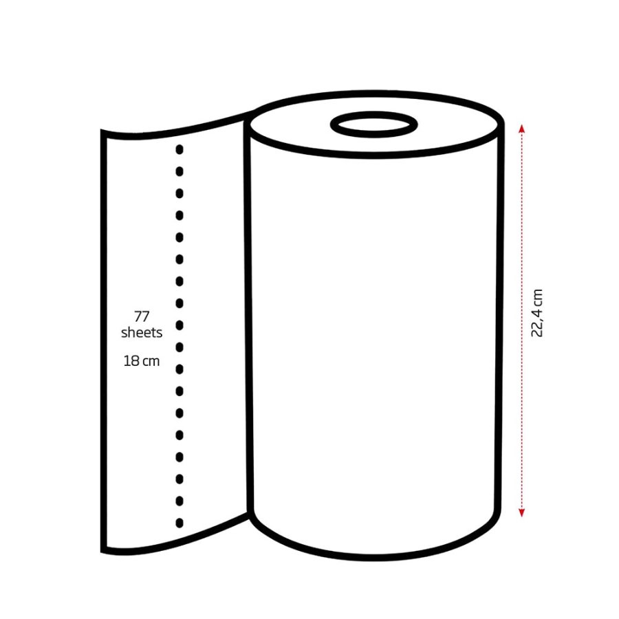 Paper towel, Grite Orchidea, 3-ply, 100% new fiber, 28 rolls