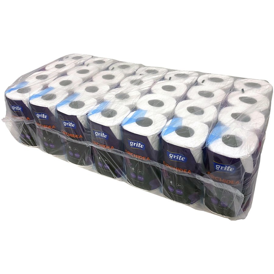 Toilet paper, Grite Orchidea White, 3-ply, 100% virgin fiber, 56 rolls