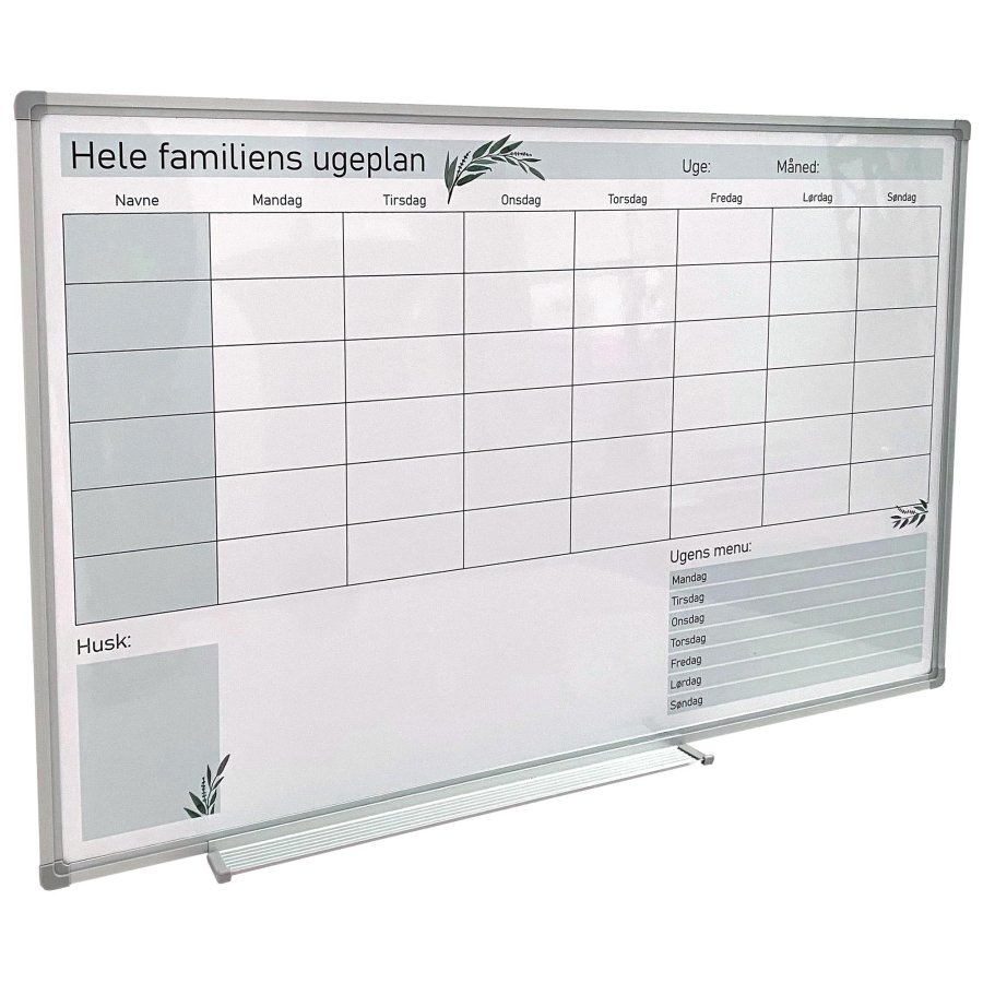 Whiteboard with weekly family planner, 60 x 90 cm