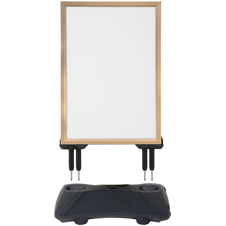 Weather-resistant Wind-Pro Pavement Sign in Black/Light Wood - Size A1