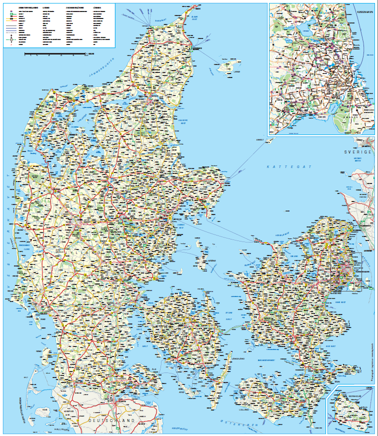 Whiteboard with Map of Denmark � 120x90 cm