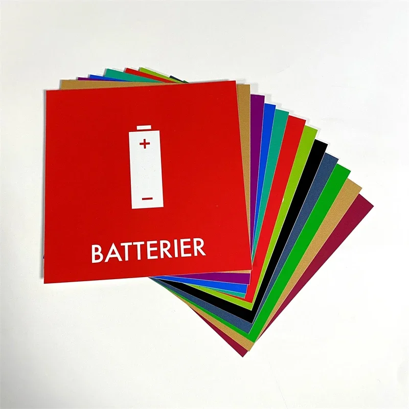 Effective Laminated Labels with Icons and Danish Text for Waste Sorting