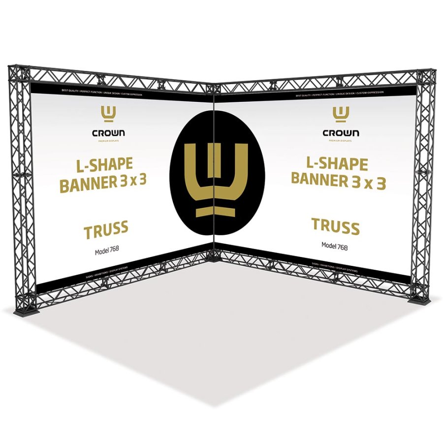 Crown Truss L-Shape 3 x 3 m, 10 x 10 cm, black