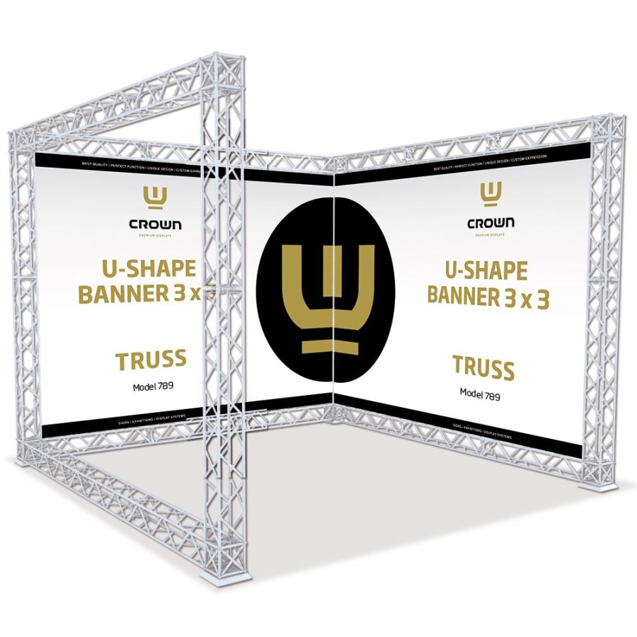 Crown Truss U-Shape 3 x 3 m, 15 x 15 cm, white