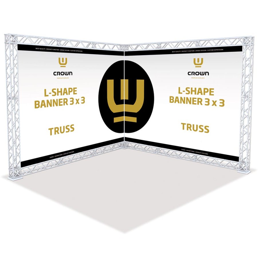 Crown Truss L-Shape 3 x 3 m, 15 x 15 cm, black