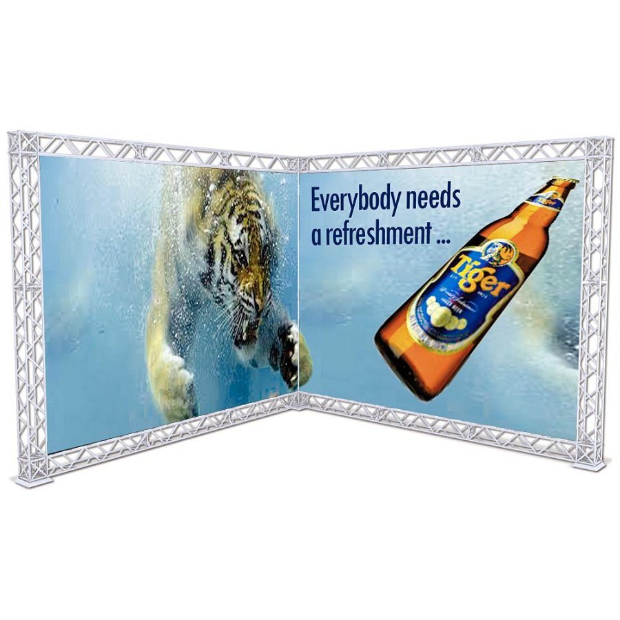 Crown Truss L-Shape 3 x 3 m, 15 x 15 cm, black