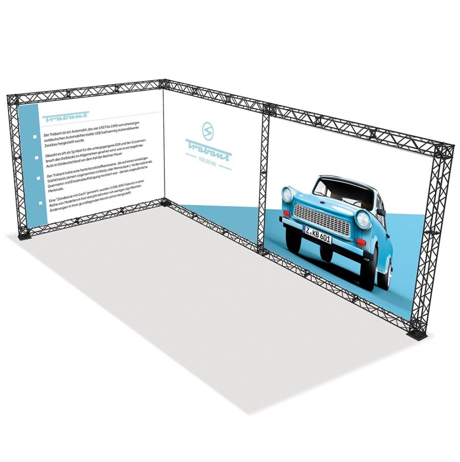 CROWN TRUSS 15 L-shape wall 3 x 3 m, 300 x 600 cm