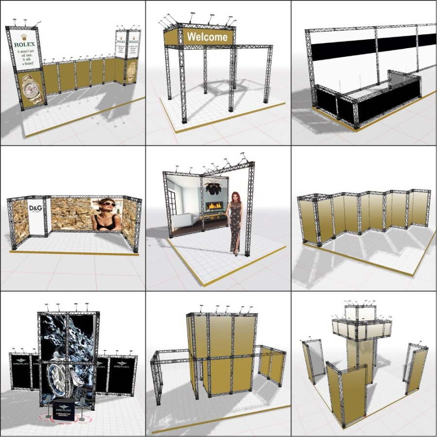 CROWN TRUSS 15 L-shape wall 3 x 3 m, 300 x 600 cm