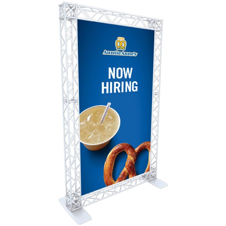 Crown Truss Single Banner, 15 x 15 cm, white exhibition wall
