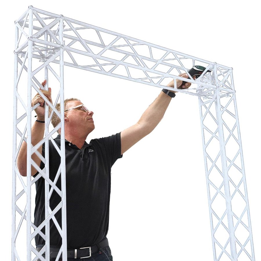 Crown Truss Single Banner, 15 x 15 cm, white exhibition wall