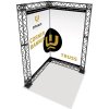Crown Truss Corner Banner, 15 x 15 cm, black exhibition wall #1