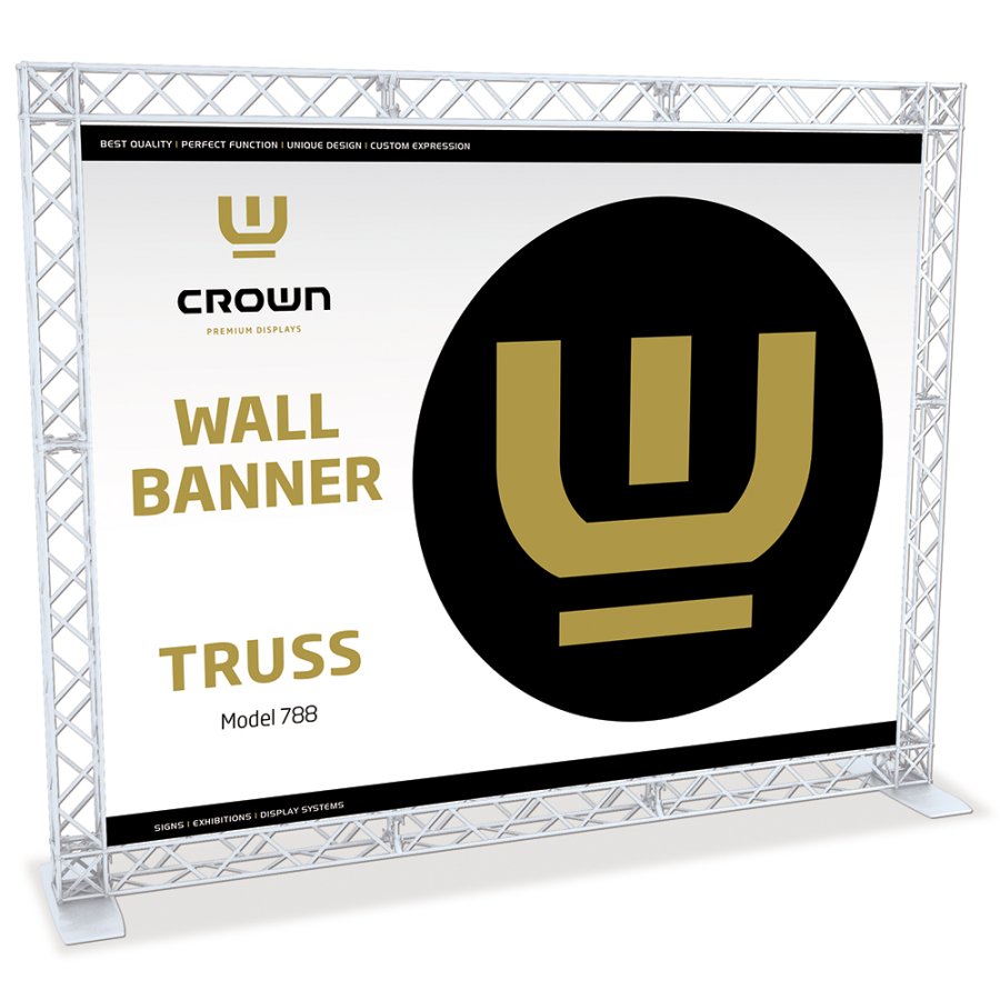 Crown Truss Wall Banner, 15 x 15 cm, white exhibition wall