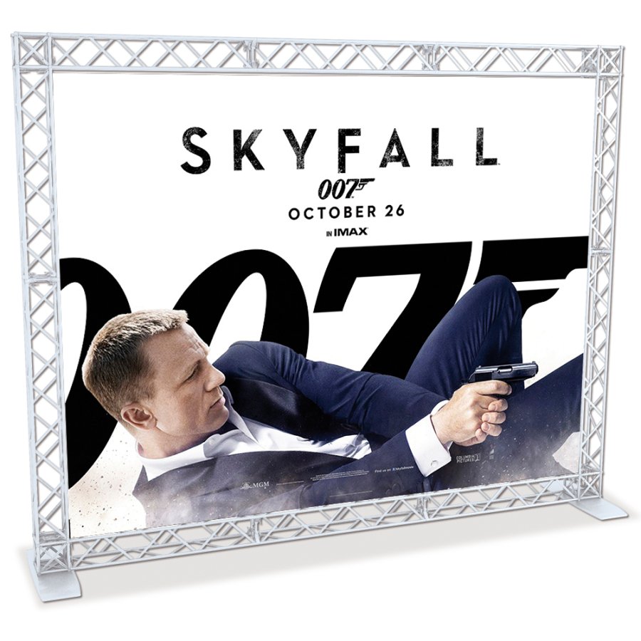 Crown Truss Wall Banner, 15 x 15 cm, white exhibition wall