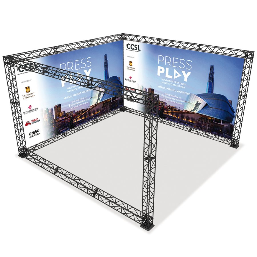 Crown Truss U-Shape 4 x 4 m, 15 x 15 cm, black