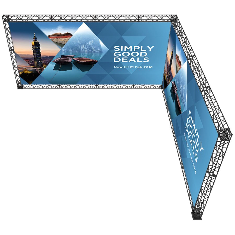 CROWN TRUSS 15 L-shape wall 3 x 3 m, 500 x 500 cm